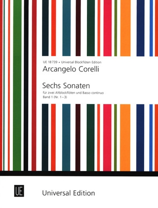 CORELLI SIX SONATAS I 2Tre.Rec BC Band 1